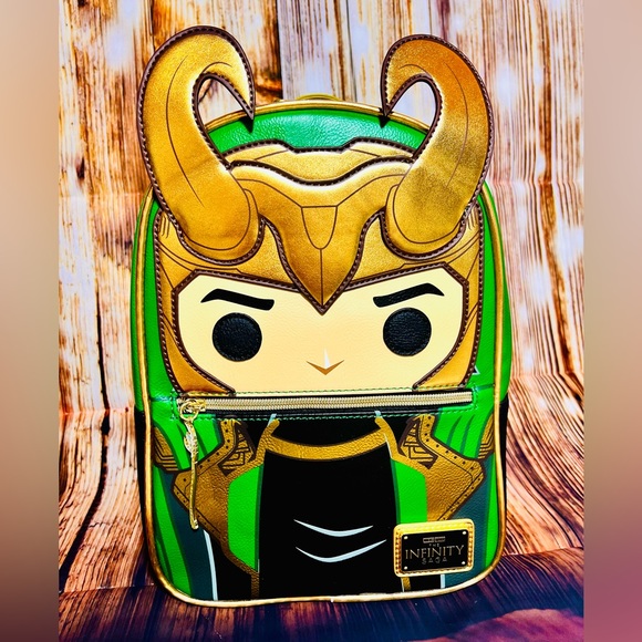 Avengers Loki with Scepter Pop! by Loungefly Mini-Backpack - Picture 2 of 15